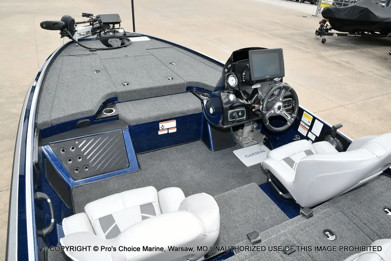 Slide: The Image of Interior view of a 2018 Nitro Z19 Pro boat with steering console. - 45