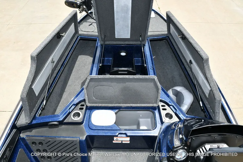 Slide: The Image of Interior view of a 2018 Nitro Z19 Pro boat with storage compartments. - 9
