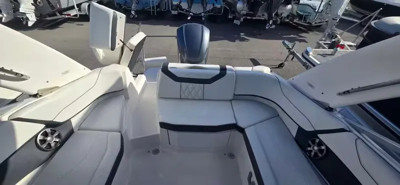 Slide: The Image of Interior of a 2019 Regal 23 OBX boat with luxurious seating. - 6