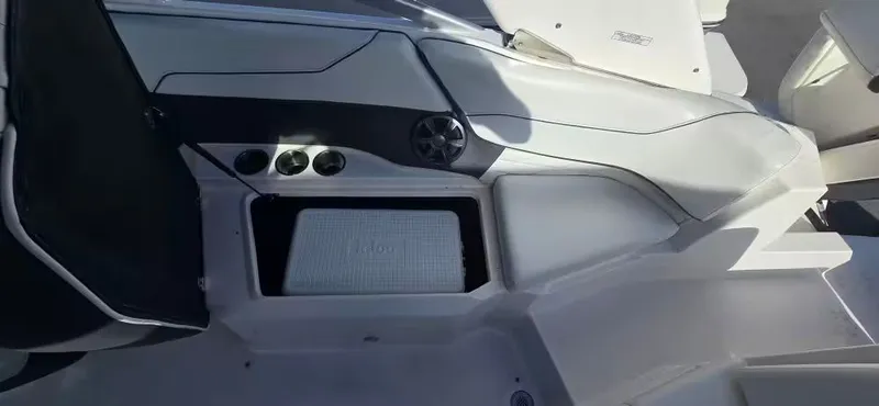 Slide: The Image of Interior of a 2019 Regal 23 OBX boat with storage compartment. - 8