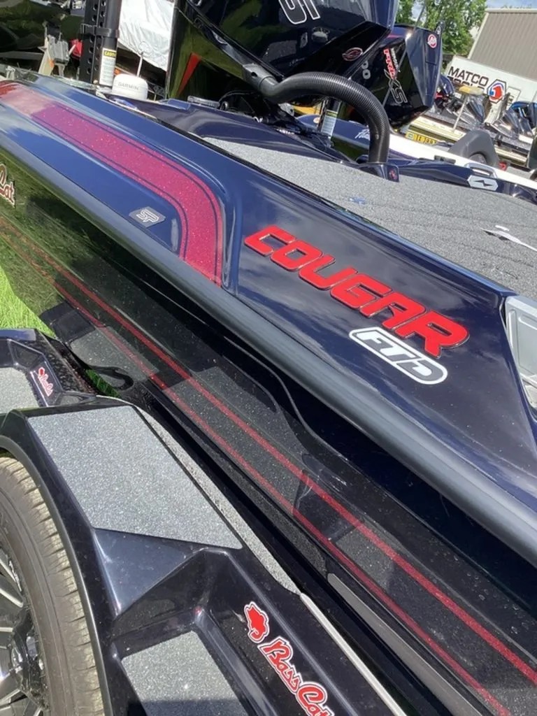 The Image of 2026 Bass Cat Cougar FTD boat, close-up of design. - 1