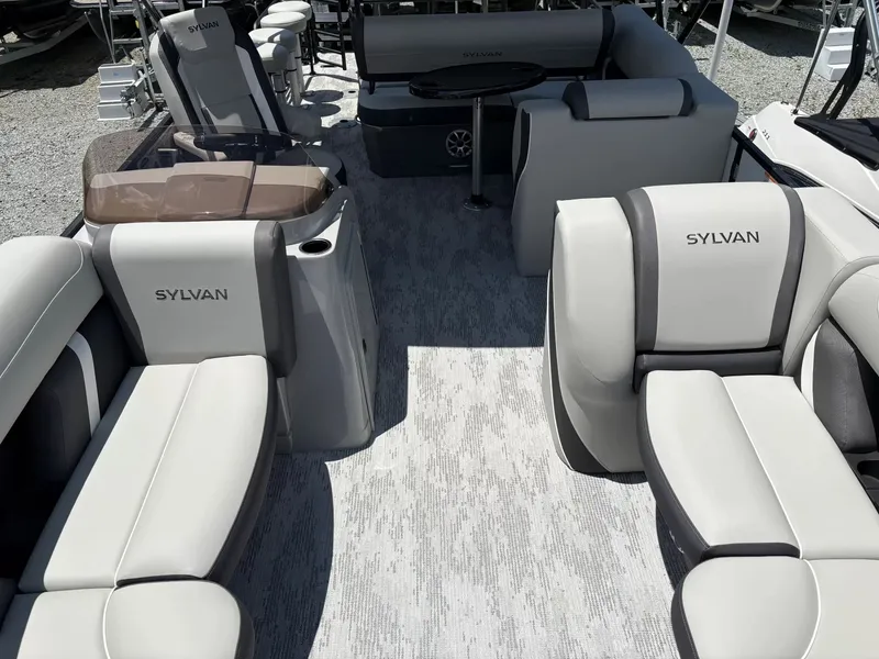 Slide: The Image of Interior of 2026 Sylvan X-3 DLZ BAR with luxurious seating. - 4
