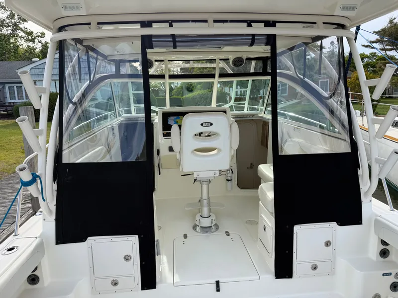 Slide: The Image of Interior view of a 2016 World Cat 320 EC boat. - 13