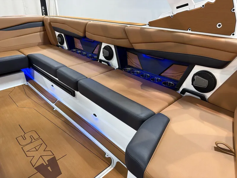 Slide: The Image of Luxurious interior of Axis A245 boat, model year 2026. - 14