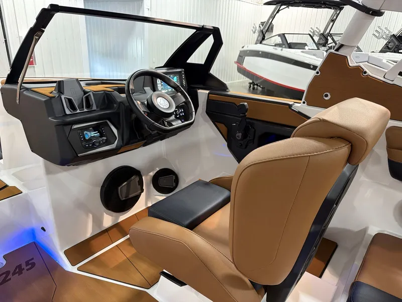 Slide: The Image of Interior of Axis A245 boat, 2026 model, featuring modern cockpit design. - 18