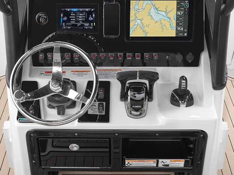Slide: The Image of Dashboard of Yamaha 255 FSH Sport H boat, model year 2026. - 4