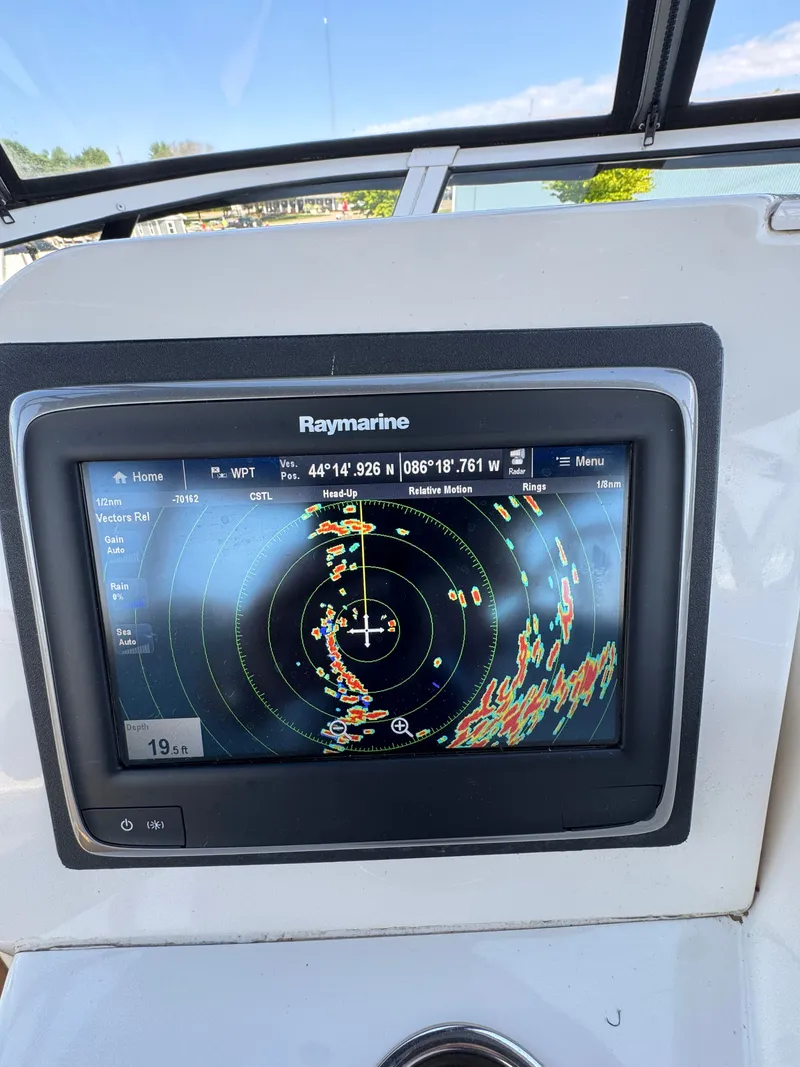 Slide: The Image of Raymarine navigation system on 2002 Silverton 39 Motor Yacht. - 25