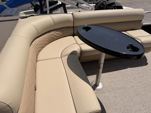Slide: The Image of Luxurious seating area on Montego Bay Pontoon 2023 model C8520 DLX. - 14