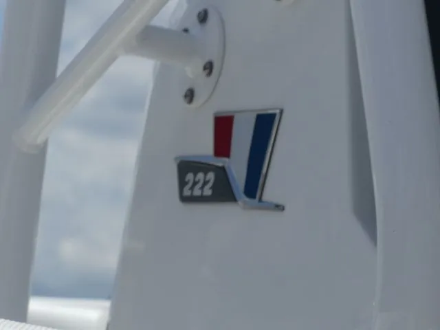 Slide: The Image of Close-up of Wellcraft 222 Fisherman emblem, 2023 model. - 8
