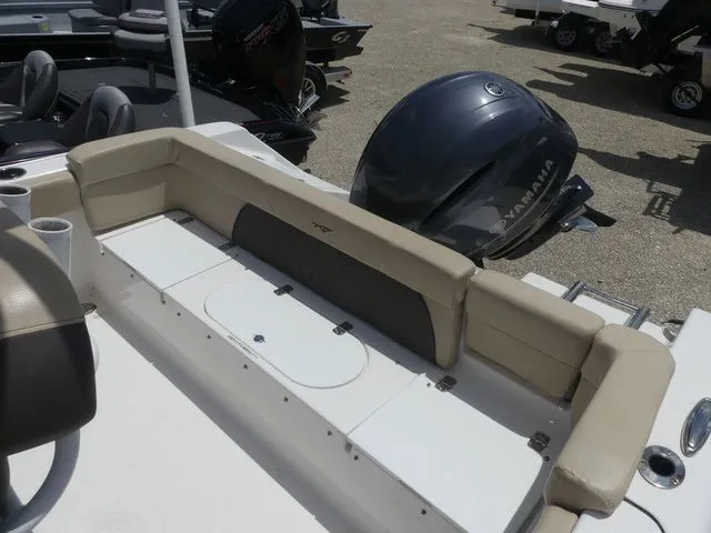Slide: The Image of Rear seating of 2018 Tidewater 22 LXF boat with Yamaha outboard motor. - 12
