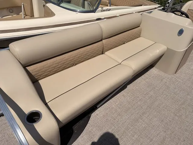 Slide: The Image of Beige leather seating on 2023 Montego Bay Pontoon C8520 DLX. - 5