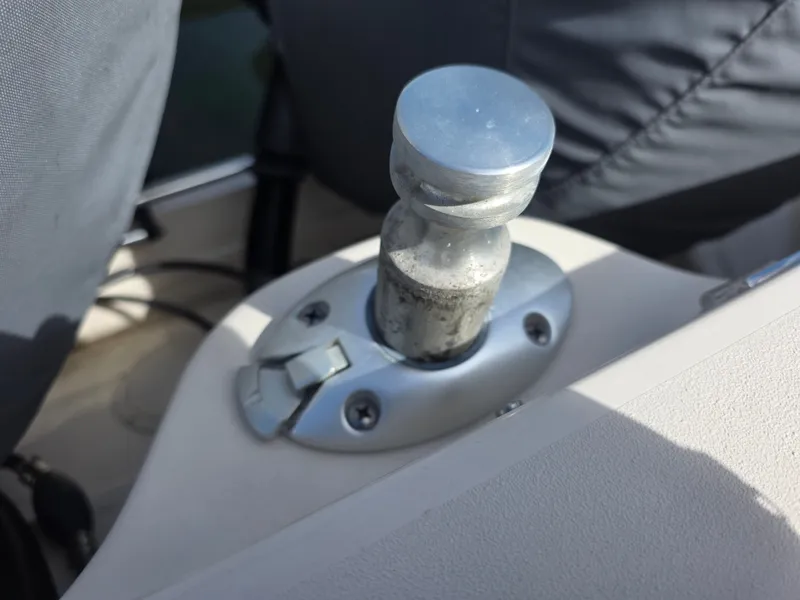 Slide: The Image of Close-up of a boat lever on Grady-White Freedom 275, 2019 model. - 20