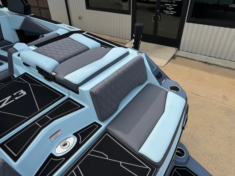 Slide: The Image of 2026 Tigé Z3 boat with luxurious upholstery and modern design. - 9
