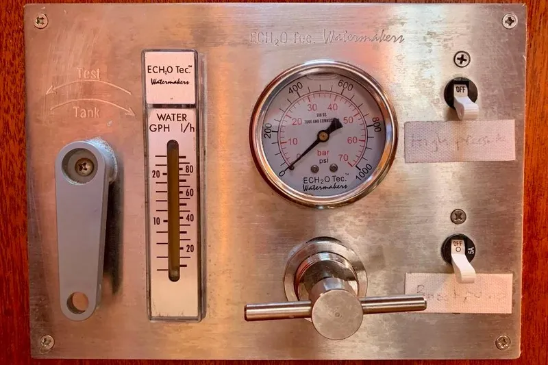 Slide: The Image of Control panel of a 1997 Hallberg-Rassy 39 yacht watermaker system. - 27