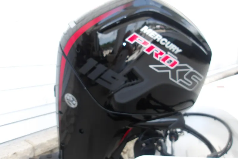 Slide: The Image of Mercury Pro XS outboard motor on 2026 Tahoe T18 boat. - 5