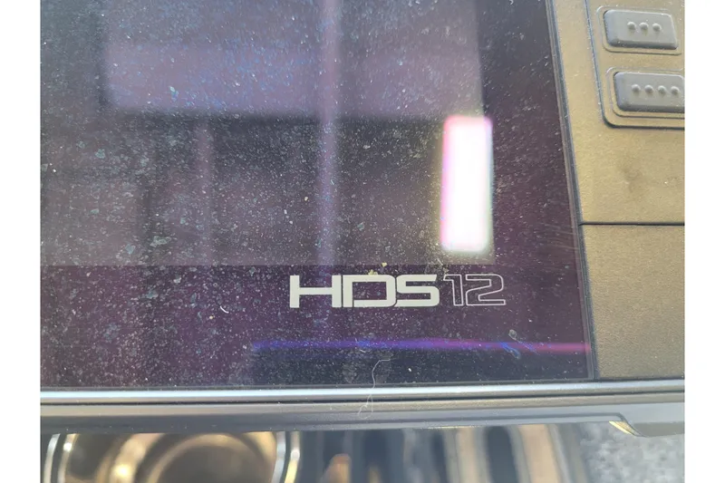 Slide: The Image of Close-up of HDS 12 display on 2023 Ranger Z521R boat dashboard. - 29