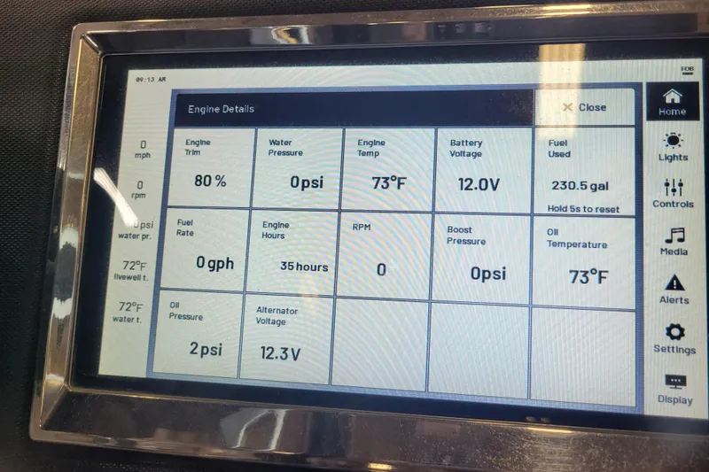 Slide: The Image of Dashboard display of 2023 Ranger Z521R showing engine details and performance metrics. - 33