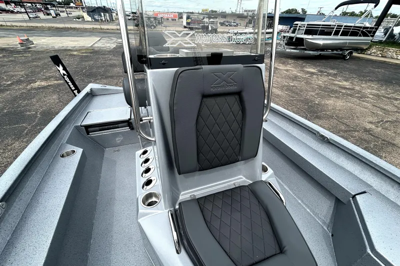 Slide: The Image of 2026 Xpress H20B Bay boat interior with sleek seating and modern design. - 25