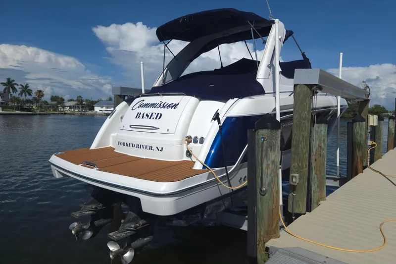 Slide: The Image of 2005 Formula 37 Performance Cruiser docked at Forked River, NJ, under clear skies. - 33