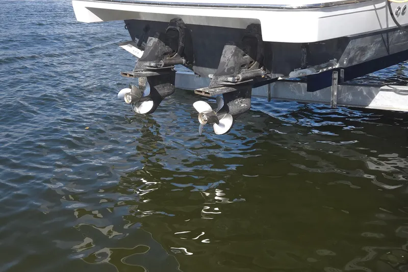 Slide: The Image of Twin propellers of a 2005 Formula 37 Performance Cruiser above water. - 34