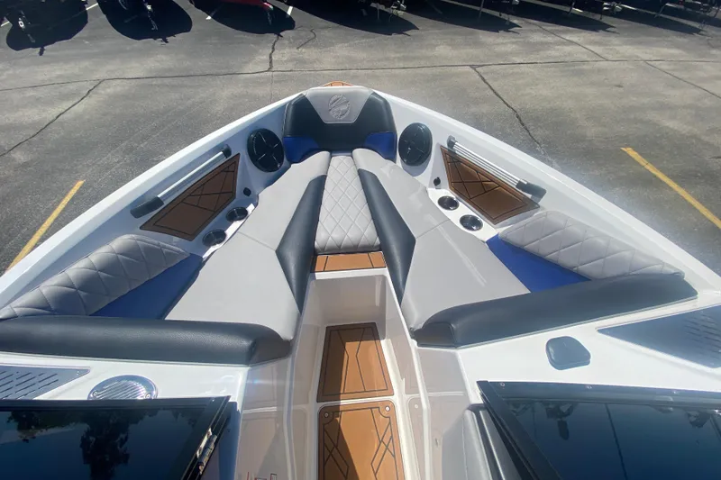 Slide: The Image of 2021 Tigé Z3 boat interior with luxurious seating and modern design. - 22