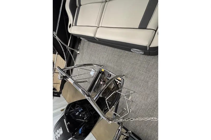 Slide: The Image of 2026 Barletta Corsa 23UC boat interior with plush seating and sleek design. - 21