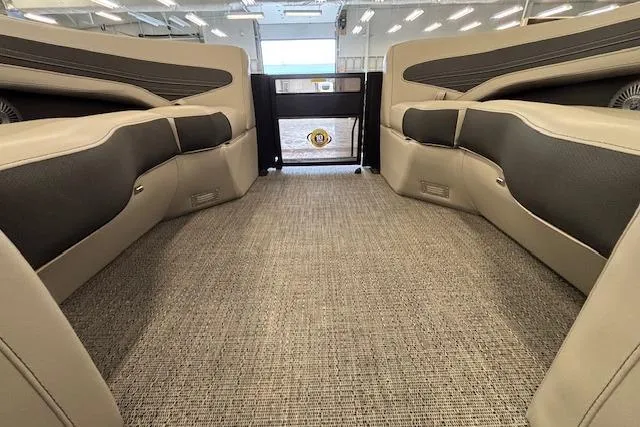 Slide: The Image of Interior view of 2026 Barletta Corsa 23UC pontoon boat with plush seating. - 32