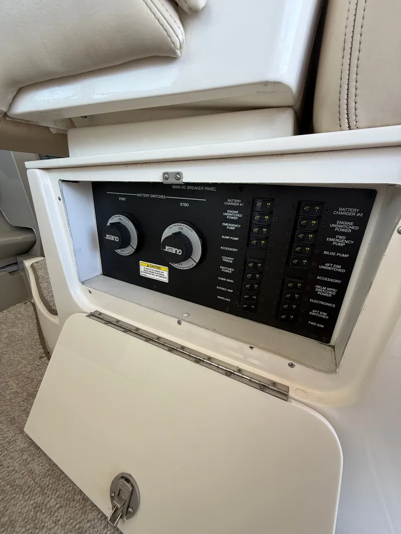 Slide: The Image of Main breaker panel of Sea Ray Sundancer 350, year 2012. - 18