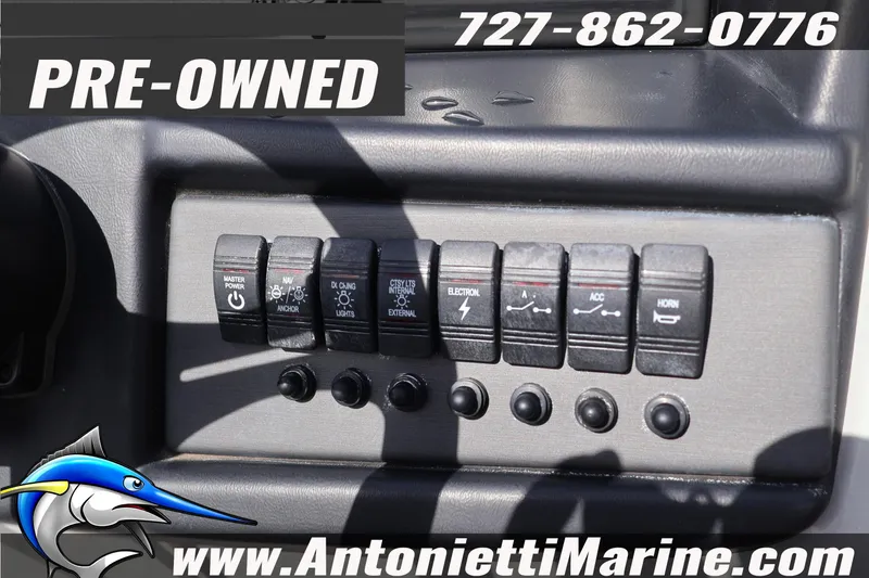 Slide: The Image of Control panel of a pre-owned 2026 Bentley Pontoons Legacy 243 Swingback boat. - 12