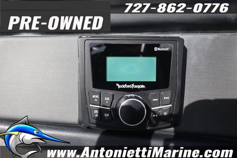 Slide: The Image of Pre-owned 2026 Bentley Pontoons Legacy 243 Swingback with Rockford Fosgate Bluetooth stereo system. - 13