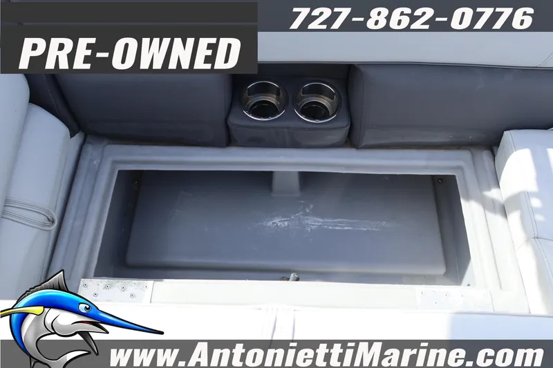 Slide: The Image of Pre-owned 2026 Bentley Pontoons Legacy 243 Swingback seating with storage and cup holders. - 19
