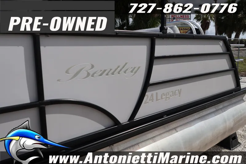Slide: The Image of Pre-owned 2026 Bentley Pontoons Legacy 243 Swingback displayed at Antonietti Marine. - 3