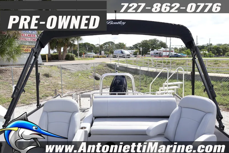 Slide: The Image of Pre-owned 2026 Bentley Pontoons Legacy 243 Swingback for sale at Antonietti Marine. - 8