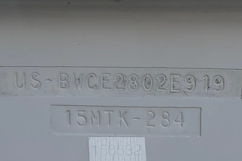 Slide: The Image of Hull identification number on 2019 Boston Whaler 150 Montauk boat. - 28