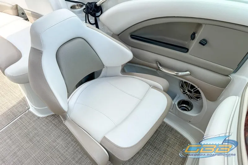 Slide: The Image of 2015 Crownline Eclipse E6 boat interior with plush seating and modern design. - 16