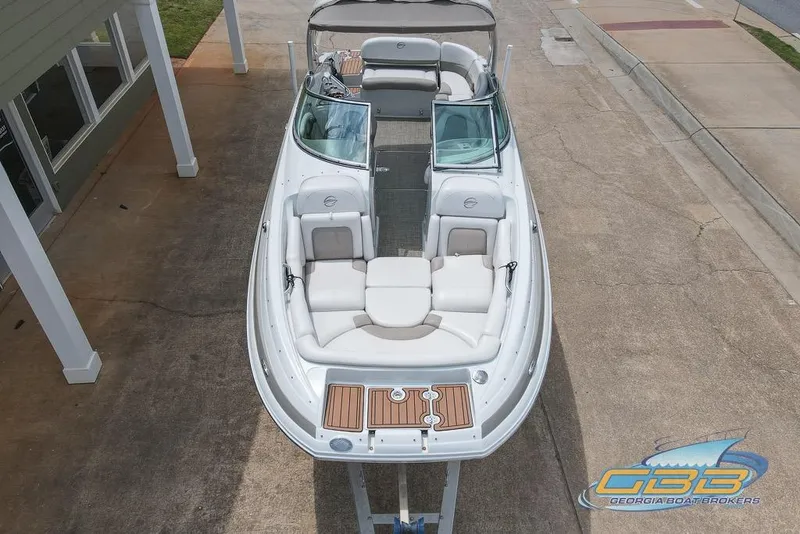Slide: The Image of 2015 Crownline Eclipse E6 boat with spacious seating, viewed from above. - 36