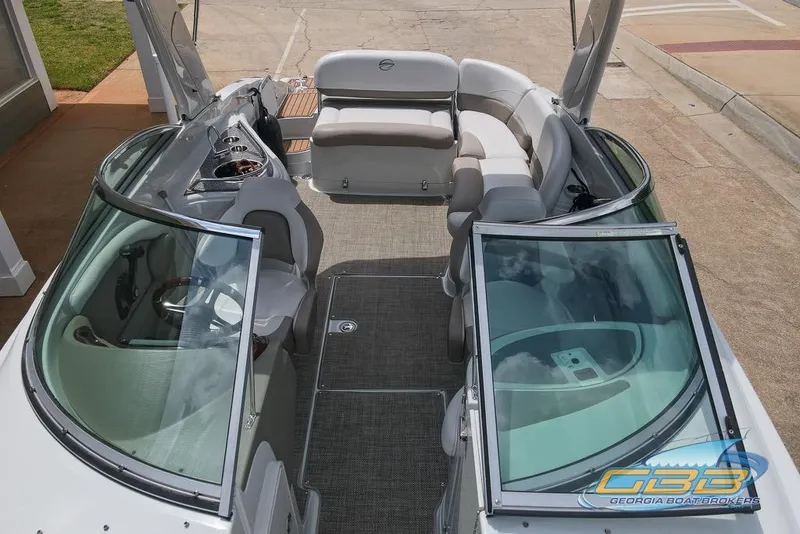 Slide: The Image of 2015 Crownline Eclipse E6 boat interior with spacious seating and sleek design. - 40