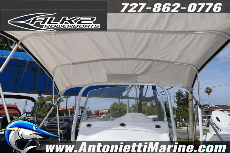Slide: The Image of 2026 ALK2 Powerboats 22 CRS with canopy at Antonietti Marine dealership. - 12