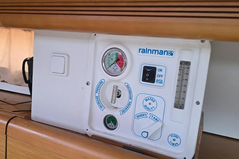 Slide: The Image of Control panel of Rainman watermaker on 2011 Jeanneau Sun Odyssey 50 DS yacht. - 45