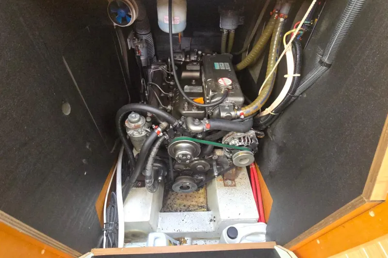 Slide: The Image of Engine compartment of a 2011 Jeanneau Sun Odyssey 50 DS sailboat. - 49