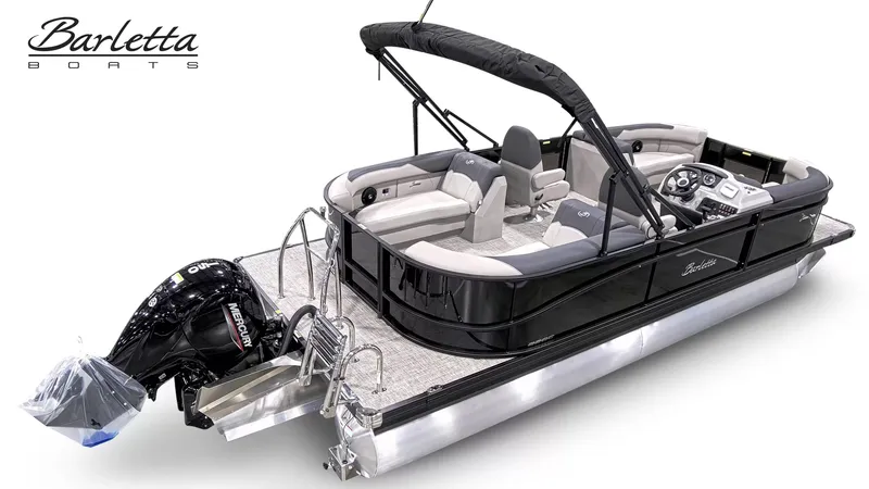 Slide: The Image of 2026 Barletta SANZA 22QC pontoon boat with Mercury engine. - 4
