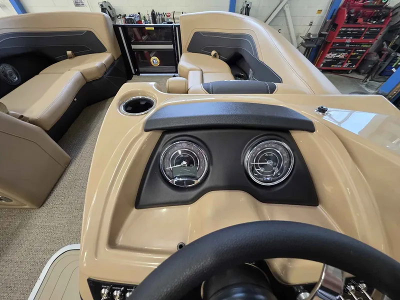 Slide: The Image of Interior of 2026 Barletta Cabrio 22QC with dashboard and seating. - 18