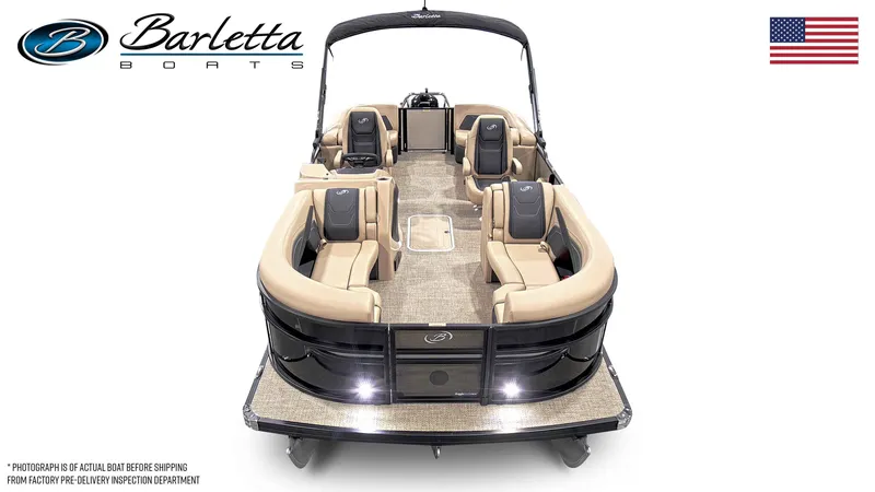 Slide: The Image of 2026 Barletta Cabrio 22QC pontoon boat with luxurious interior. - 27