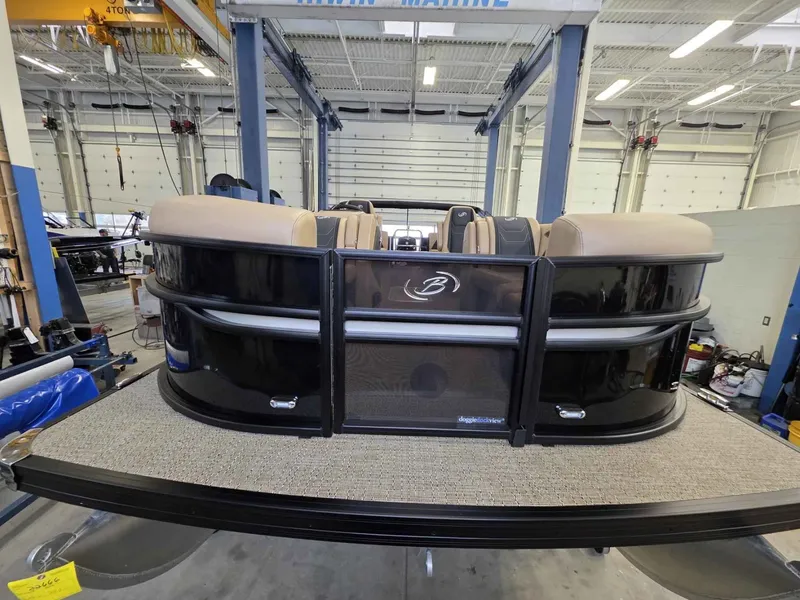 Slide: The Image of 2026 Barletta Cabrio 22QC pontoon boat in workshop. - 3