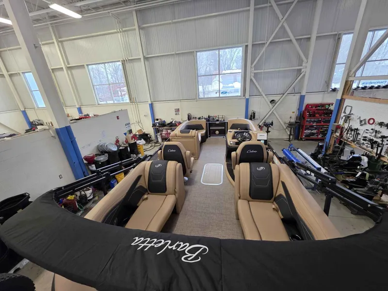 Slide: The Image of Interior of 2026 Barletta Cabrio 22QC in a workshop. - 6