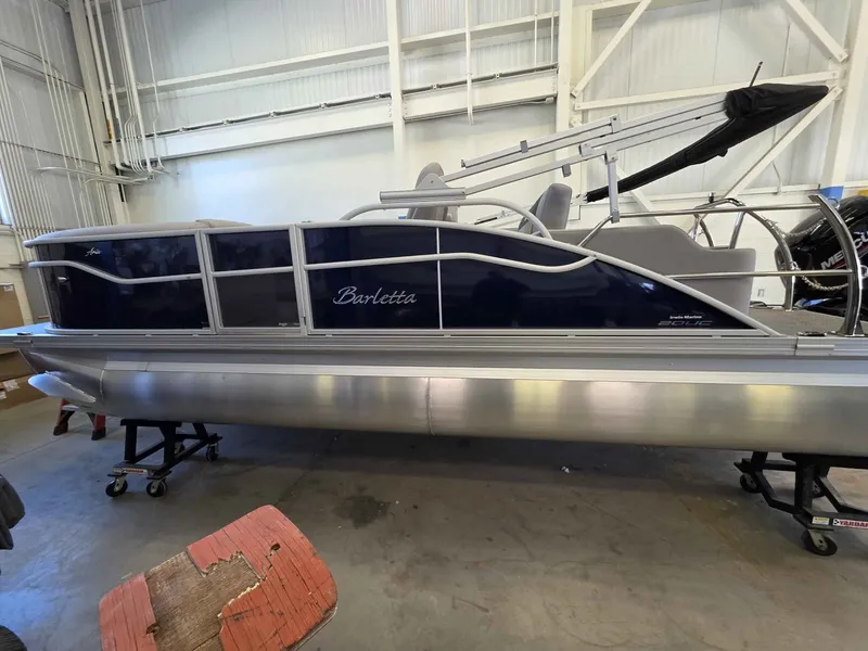 The Image of 2026 Barletta ARIA 20UC pontoon boat in warehouse. - 1