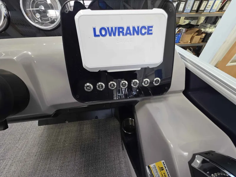 Slide: The Image of Dashboard of 2026 Barletta ARIA 20UC with Lowrance device. - 13