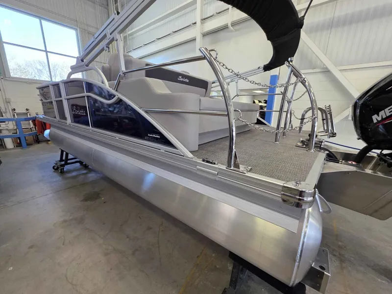 Slide: The Image of 2026 Barletta ARIA 20UC pontoon boat in a workshop. - 6