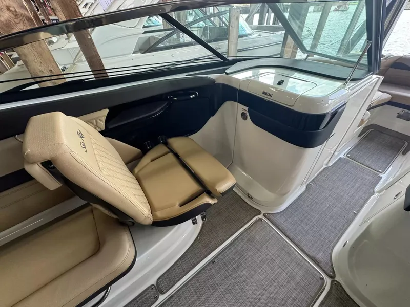 Slide: The Image of Interior of Sea Ray SLX 260 yacht, model year 2026. - 12