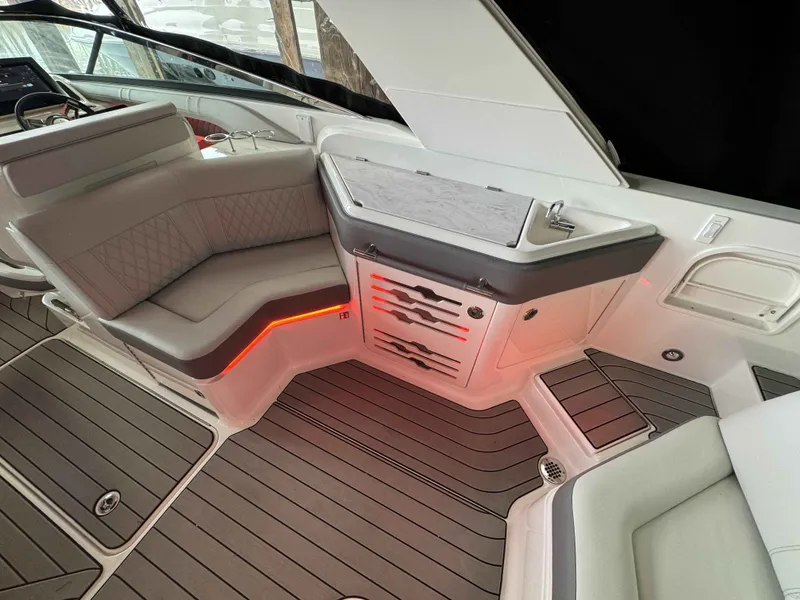 Slide: The Image of Interior of 2026 Sea Ray SLX 310 yacht. - 10